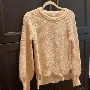 Madewell Balloon Sleeve Cream Sweater
